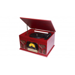 Tocadiscos portatil bluetooth nevir nvr 806vrbuc rojo