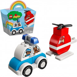 Lego duplo helicoptero bomberos y coche
