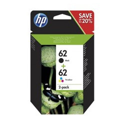 Pack cartucho tinta hp n9j71ae nº62