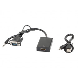 Adaptador lanberg vga hembraaudio 35mm jack
